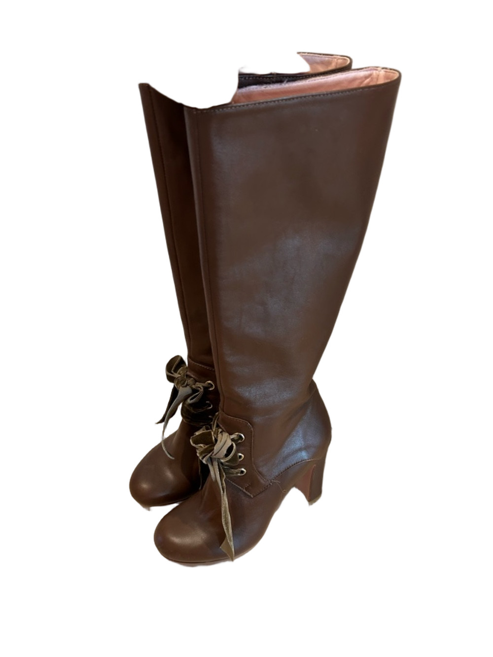 Red Valentino New  Knee-High Lace-Up Heeled Boots size 36